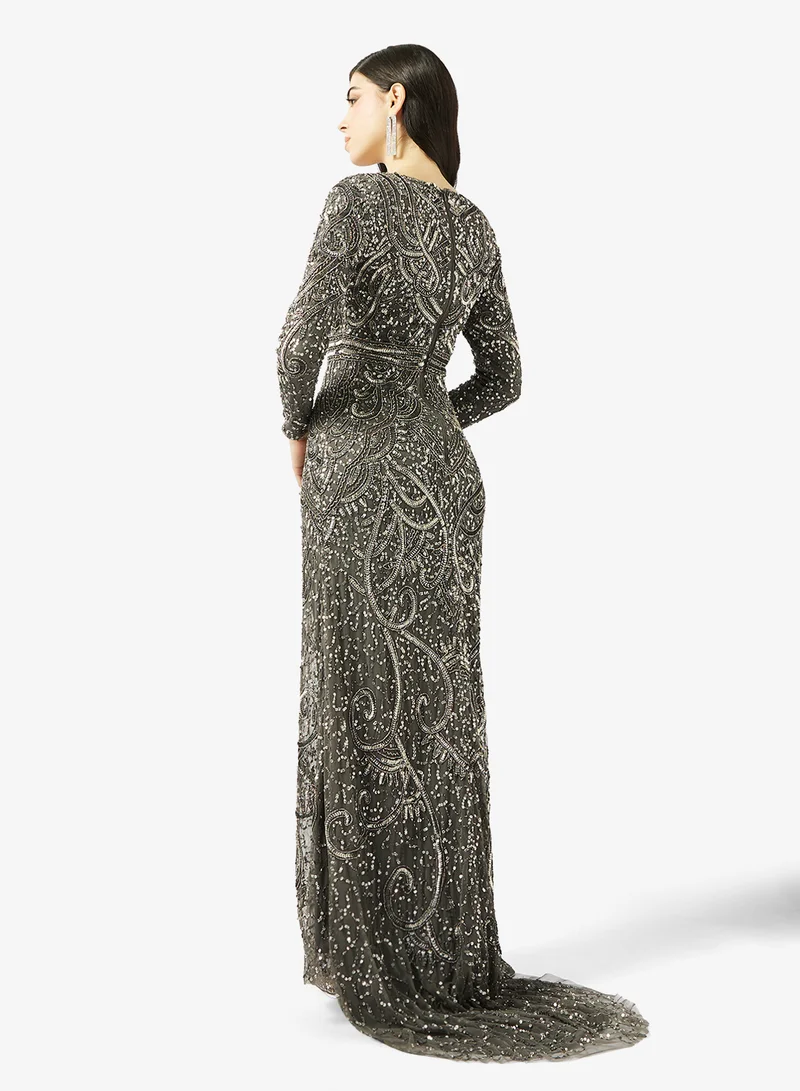 ماري فستان ماكسي بياقة قارب وترتر